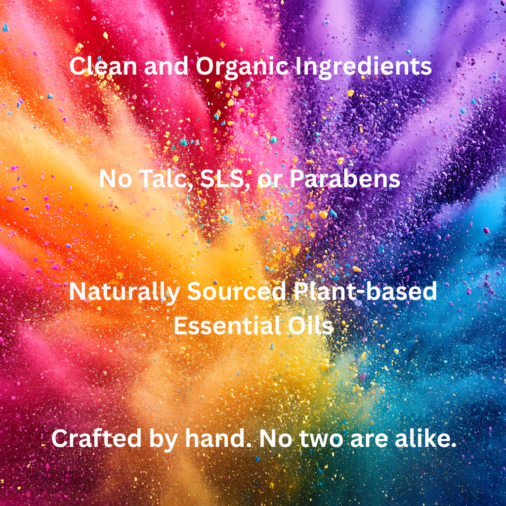 product details for handcrafted rose‑shaped bath bomb made with natural ingredients for curated gift boxes