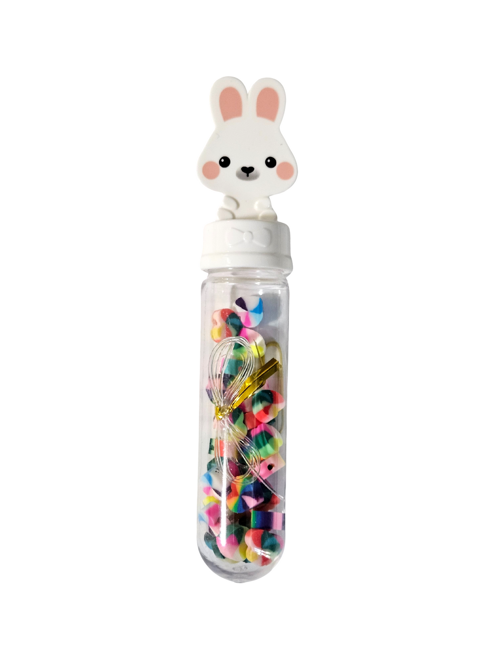 kids bracelet making kit in character wand tube with beads, charms, and cord for curated gift boxes