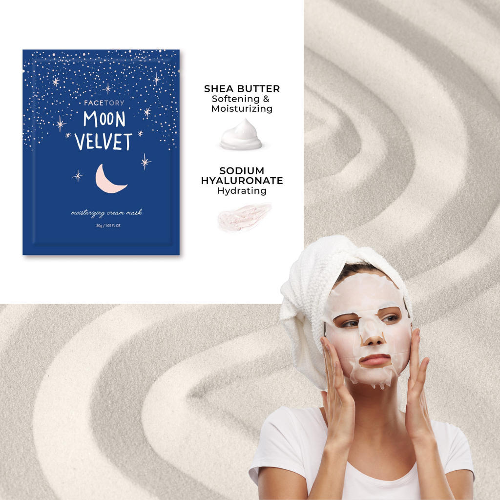 moisturizing cream mask with hydrating formula in single‑use pouch for curated gift boxes