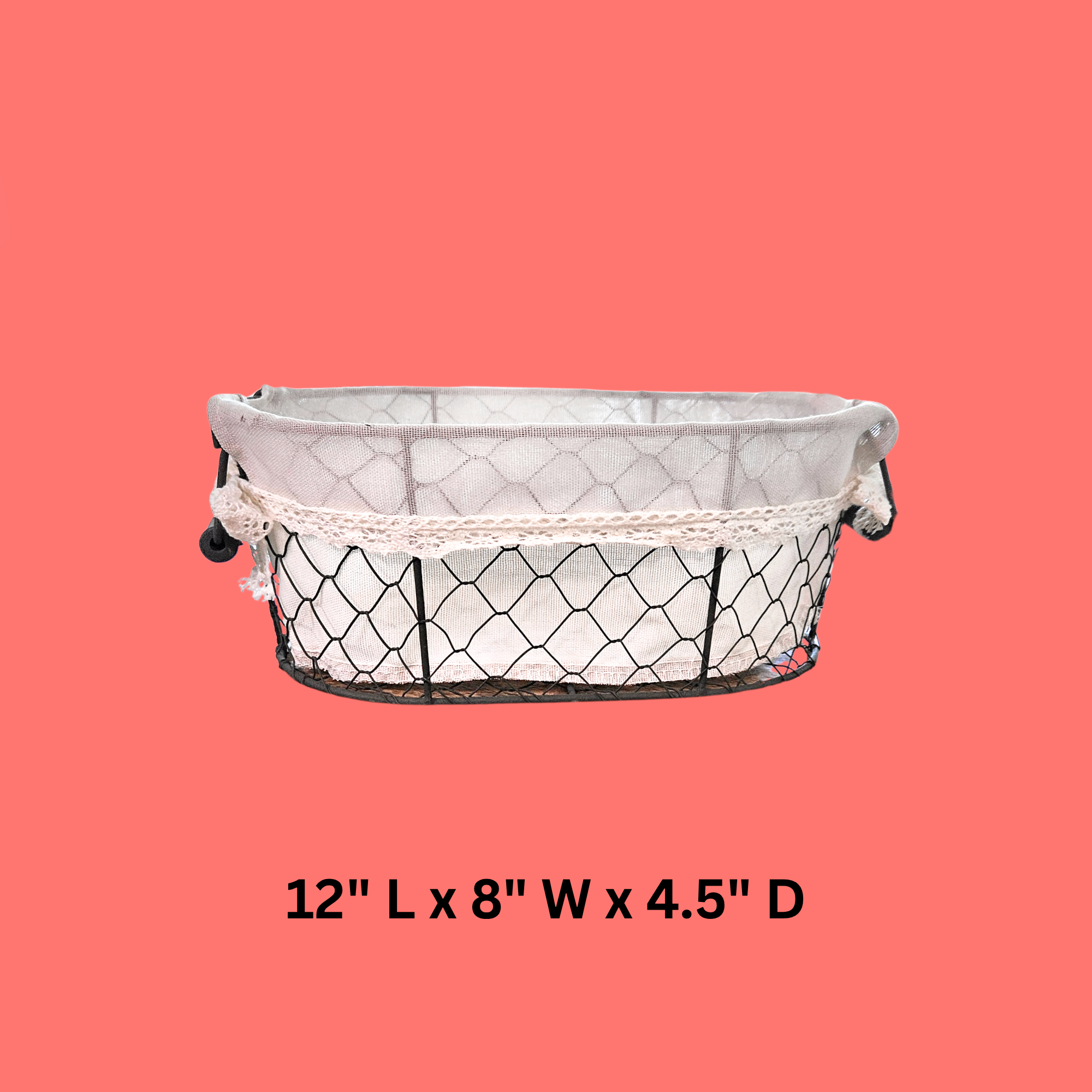 Gray Wire Basket with Liner