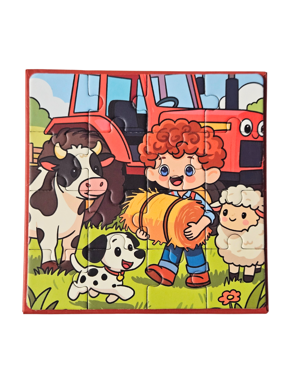 kids magnetic puzzle with 16 sturdy pieces and background support image, 4.73 × 4.73 inches, for curated gift boxes