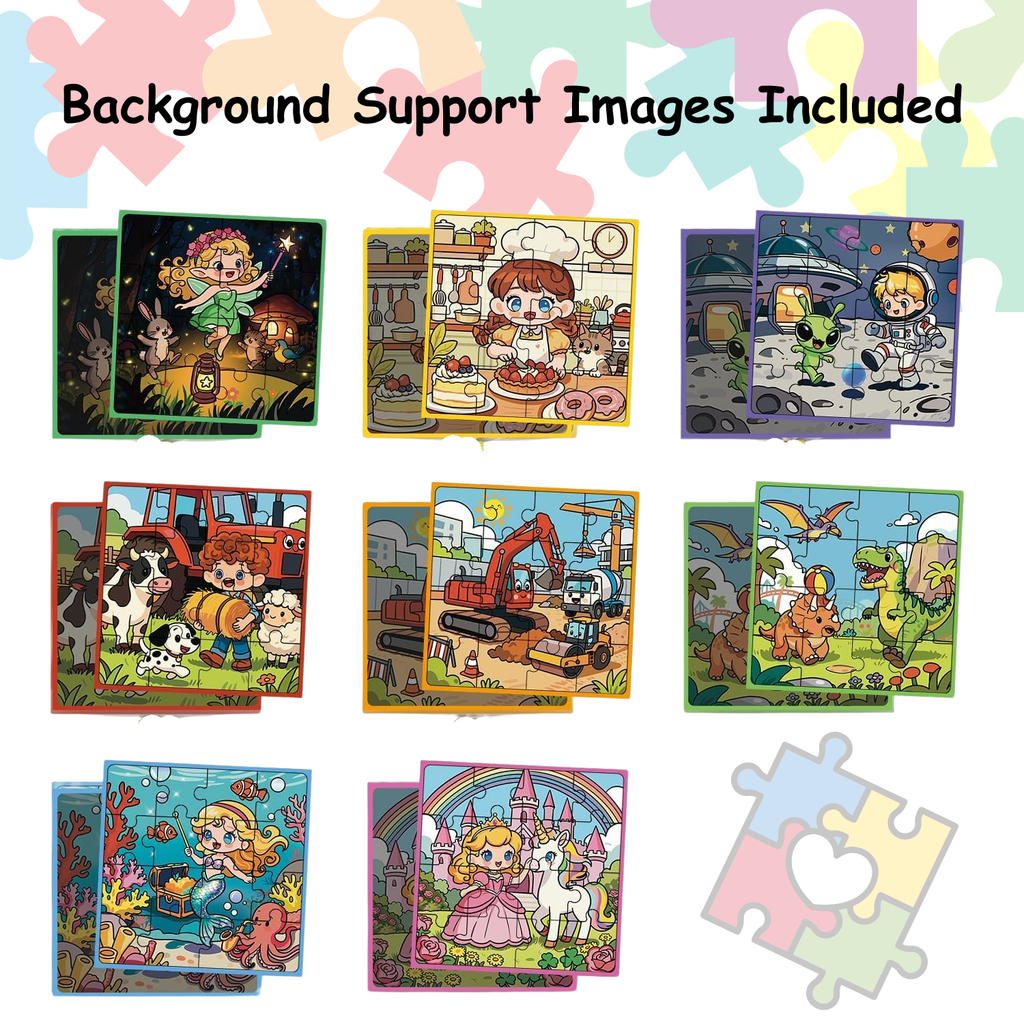 kids magnetic puzzle with 16 sturdy pieces and background support image, 4.73 × 4.73 inches, for curated gift boxes