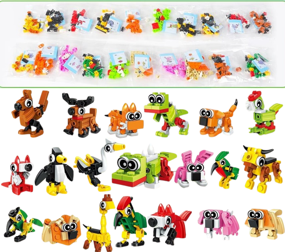 3-in-1 Mini Animal Building Blocks