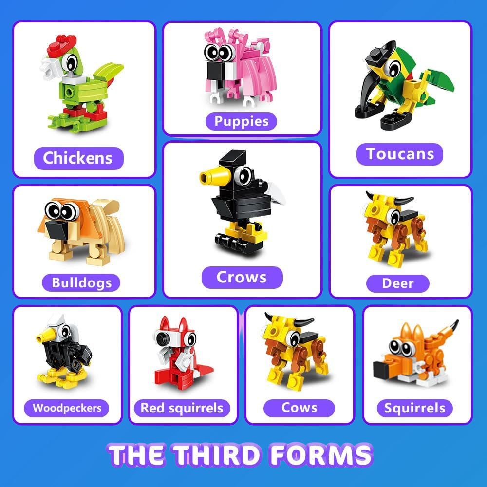 3-in-1 Mini Animal Building Blocks