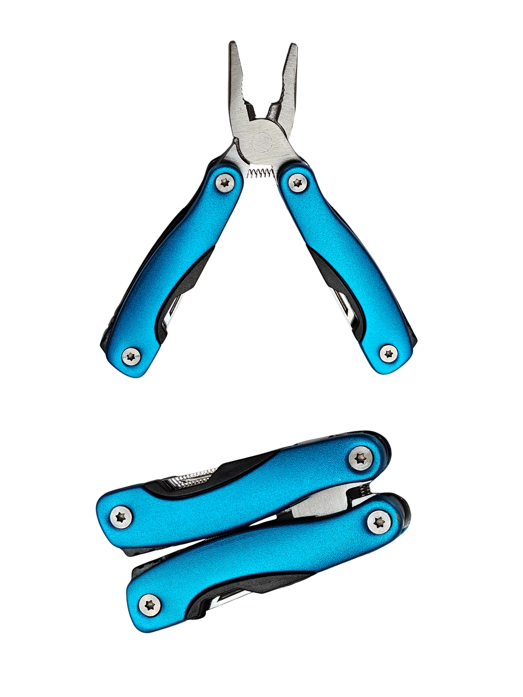 compact stainless steel mini multi‑tool with lightweight aluminum handle, 2.68 × 1.38 inches, for curated gift boxes