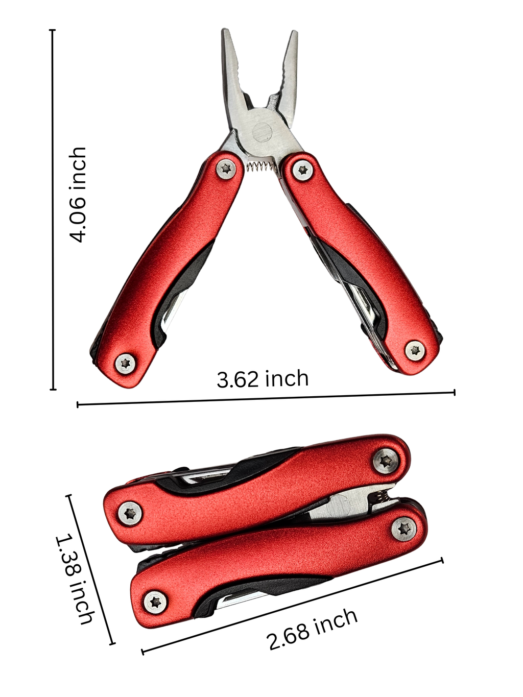 compact stainless steel mini multi‑tool with lightweight aluminum handle, 2.68 × 1.38 inches, for curated gift boxes