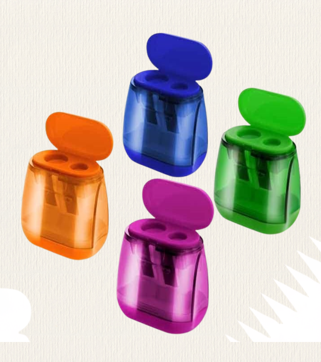 Dual-Hole Manual Pencil Sharpener with Lid