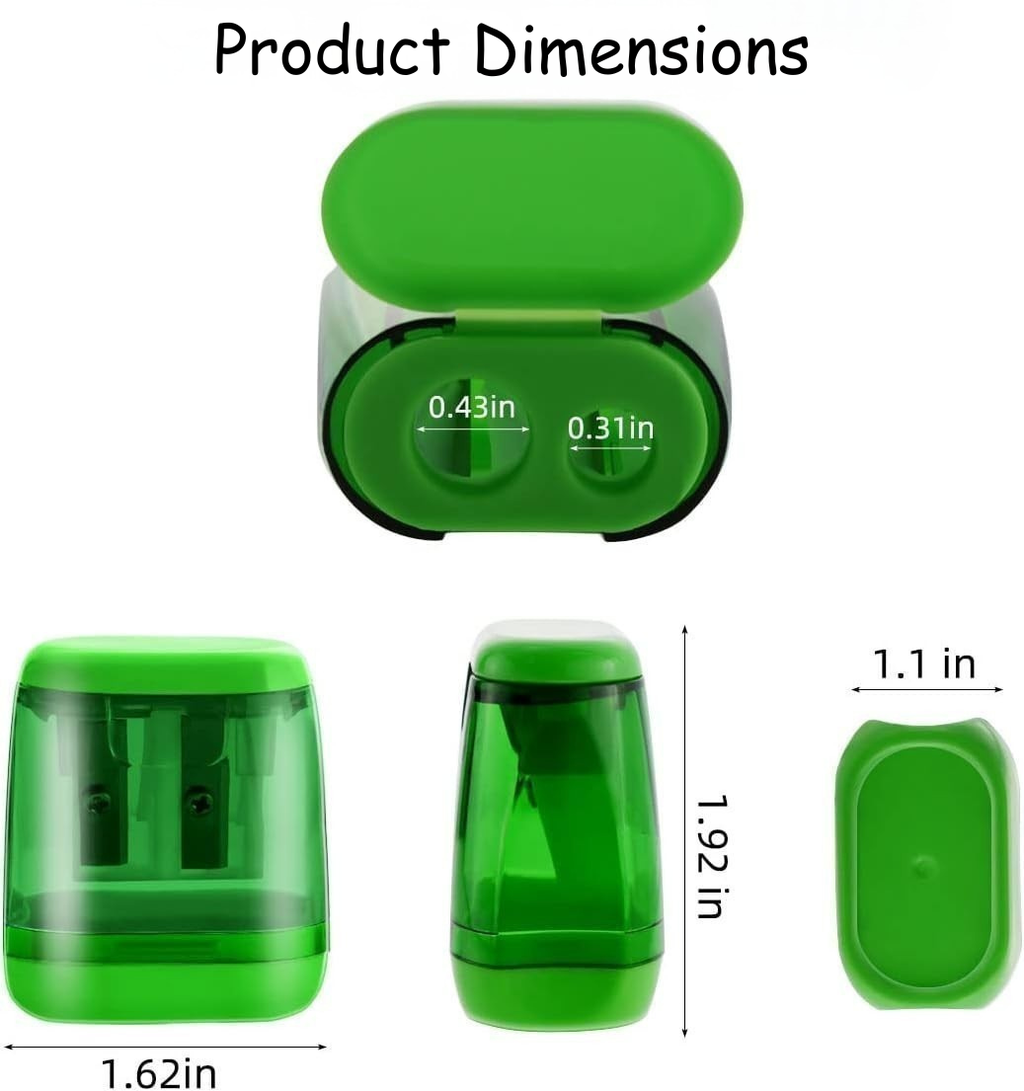 Dual-Hole Manual Pencil Sharpener with Lid