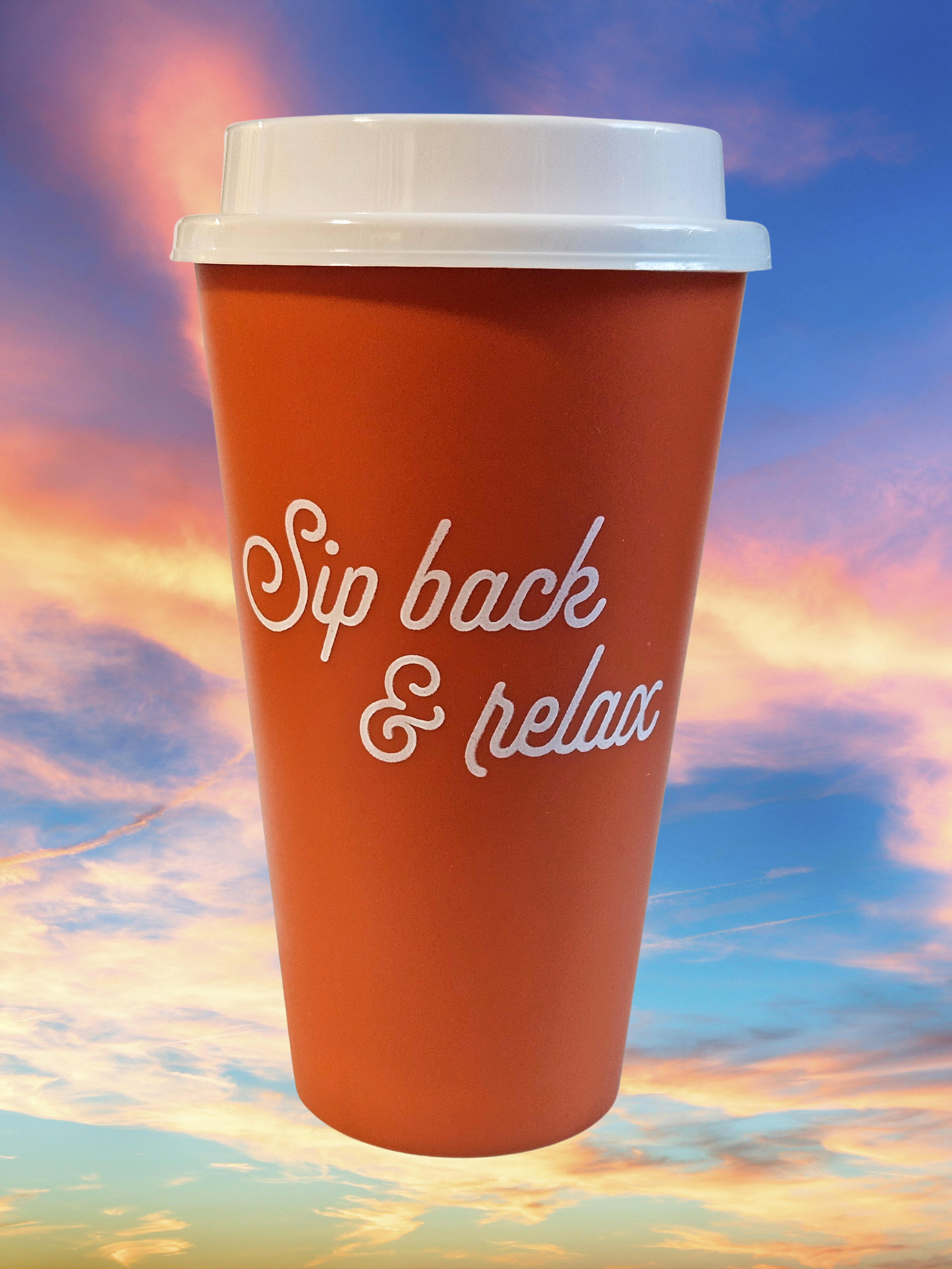 16 oz Reusable Go Cup - "Sip Back and Relax"